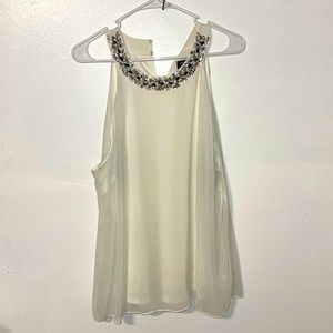 white jewel razor back blouse ✨